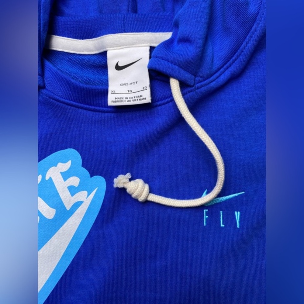 Rare Nike EYBL Cropped Hoodie Blue Women Size XL Who Run We Run Elite Basketball - Picture 5 of 10